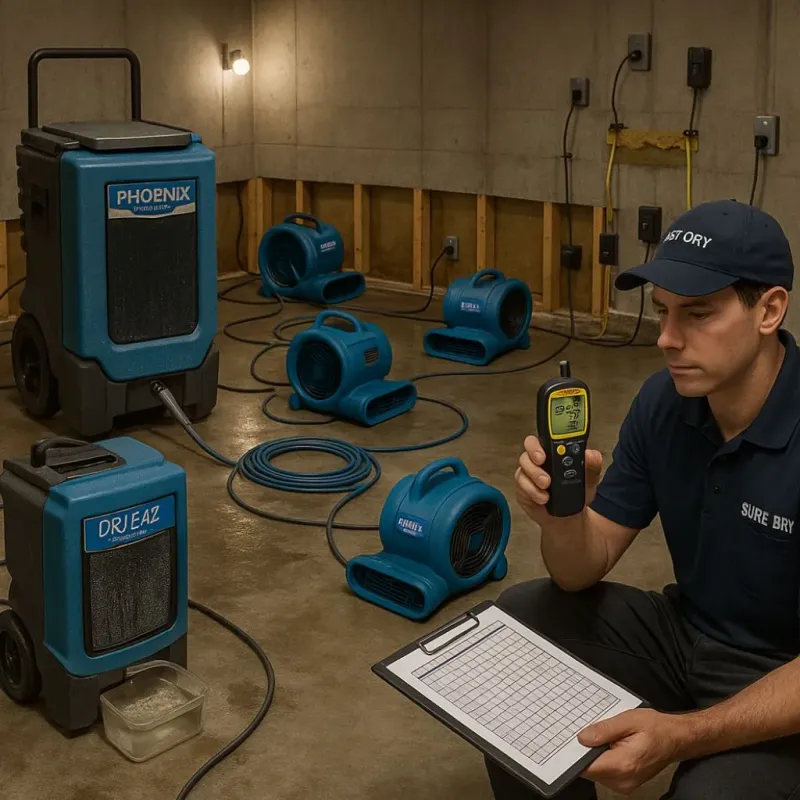 Structural Drying and Dehumidification process in Burnsville, MN